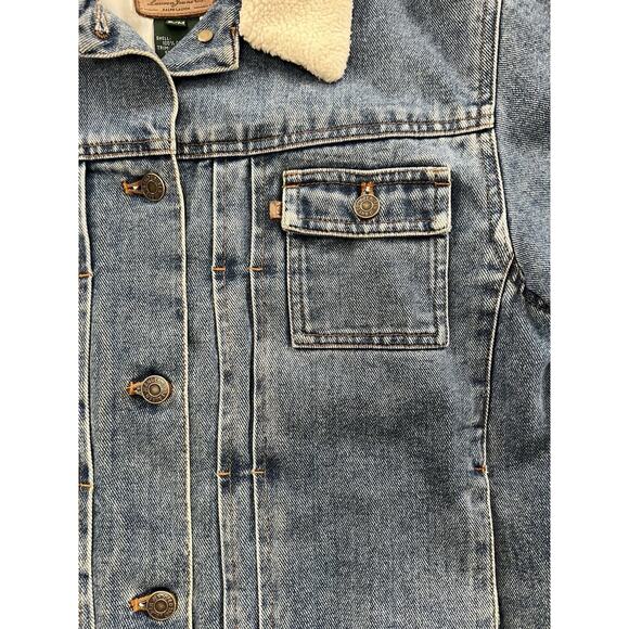 Vintage 90s Ralph Lauren Denim Sherpa Trucker Jacket Women’s Size Petite Medium - Picture 6 of 13